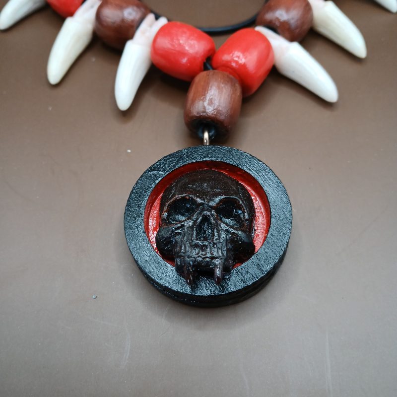 Hunter's Charms - Vampire Slayer's Talisman | resin clay pendant | Skull, Fangs | LARP, cosplay