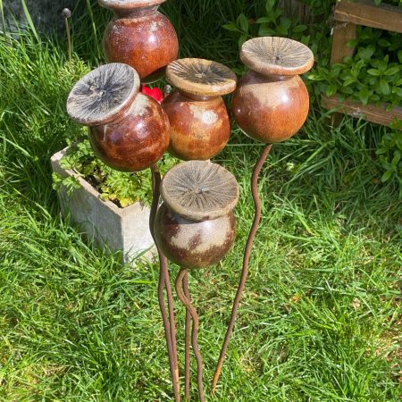 Handmade Iroko Poppy Ornament - Image 6