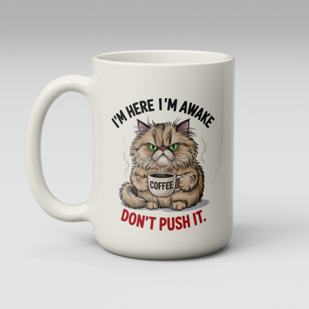 Funny Miserable Cat Coffee Mug