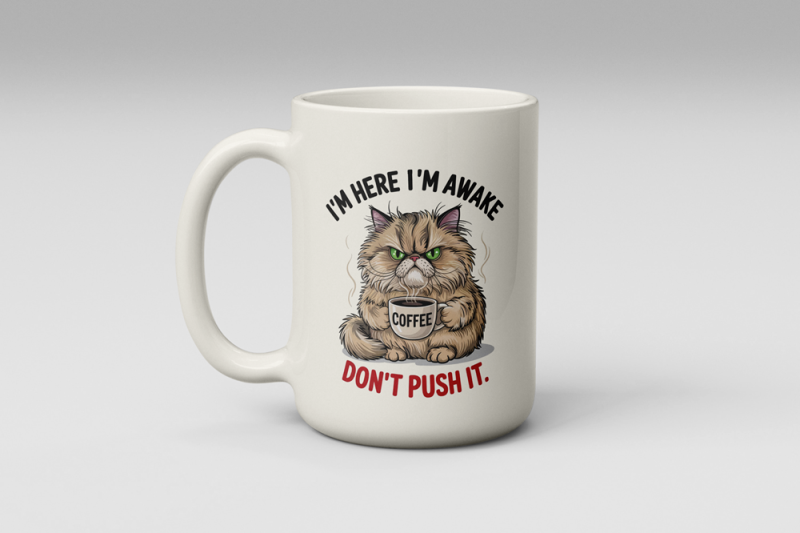 Funny Miserable Cat Coffee Mug