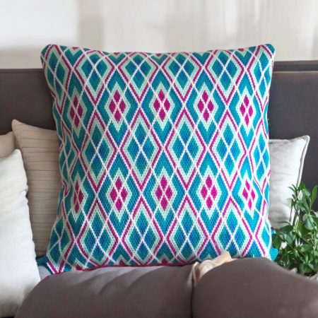 Contemporary Original One Off Needlepoint cushion