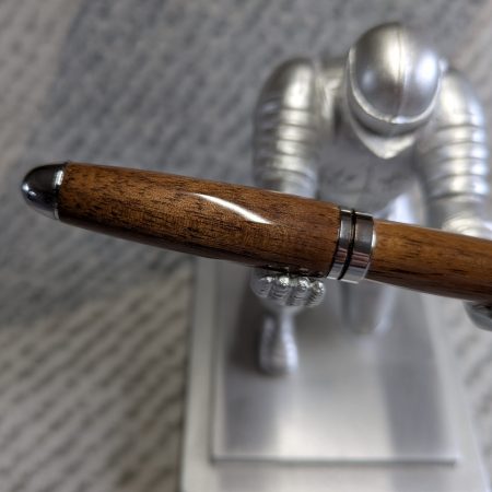 Euro twist wooden ballpoint pen made from walnut with shiny chrome fittings