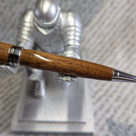 Euro twist wooden ballpoint pen made from walnut with shiny chrome fittings