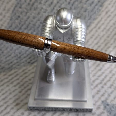 Euro twist wooden ballpoint pen made from walnut with shiny chrome fittings