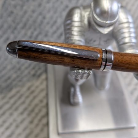 Euro twist wooden ballpoint pen made from walnut with shiny chrome fittings