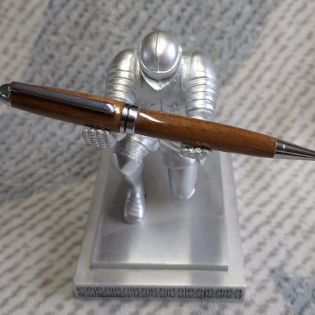 Euro twist wooden ballpoint pen made from walnut with shiny chrome fittings