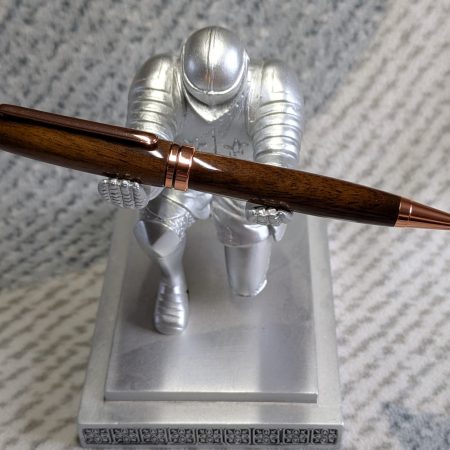 Euro twist wooden ballpoint pen made from walnut with rose gold coloured fittings