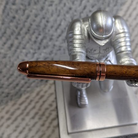 Euro twist wooden ballpoint pen made from walnut with rose gold coloured fittings