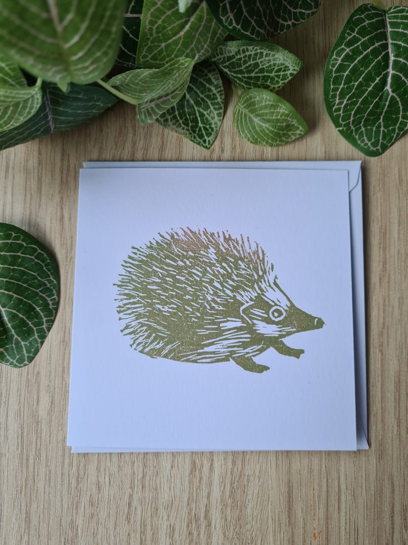 Set of 4 woodland design notecards handprinted