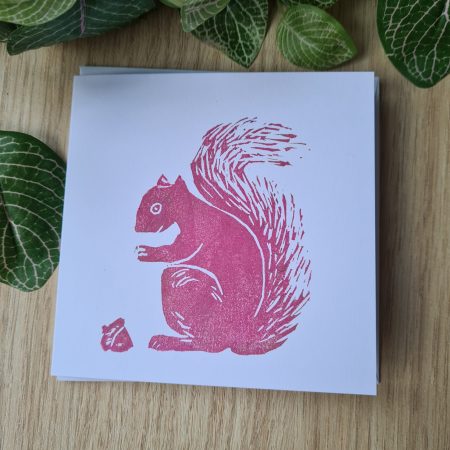 Set of 4 woodland design notecards handprinted