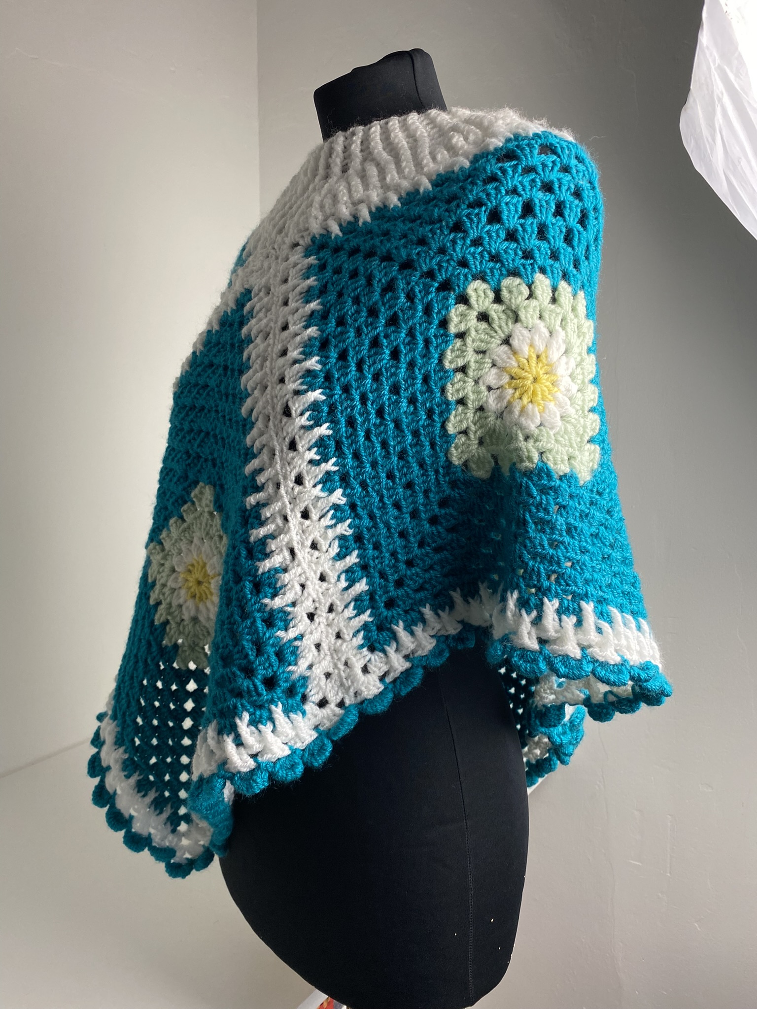 Kids poncho hand crocheted