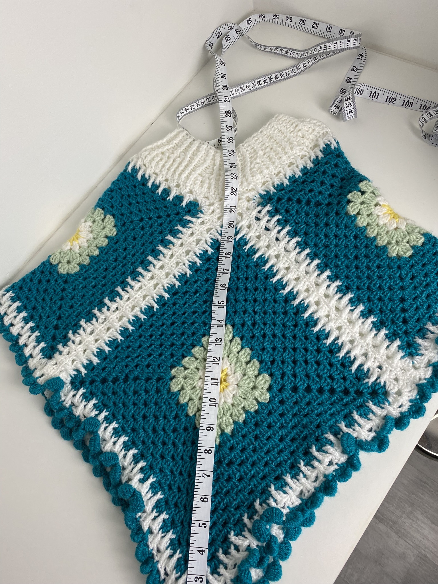 Kids poncho hand crocheted