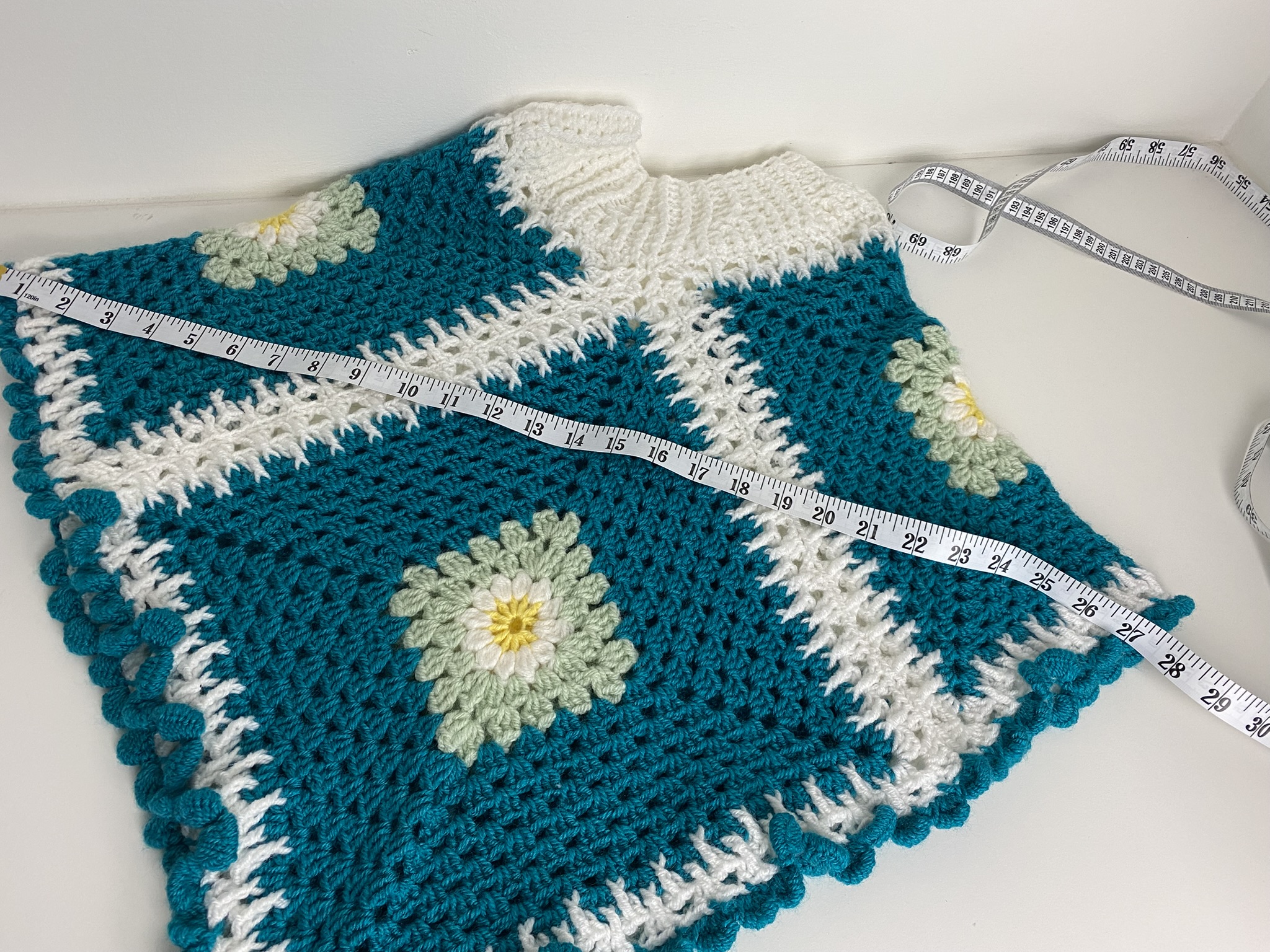 Kids poncho hand crocheted