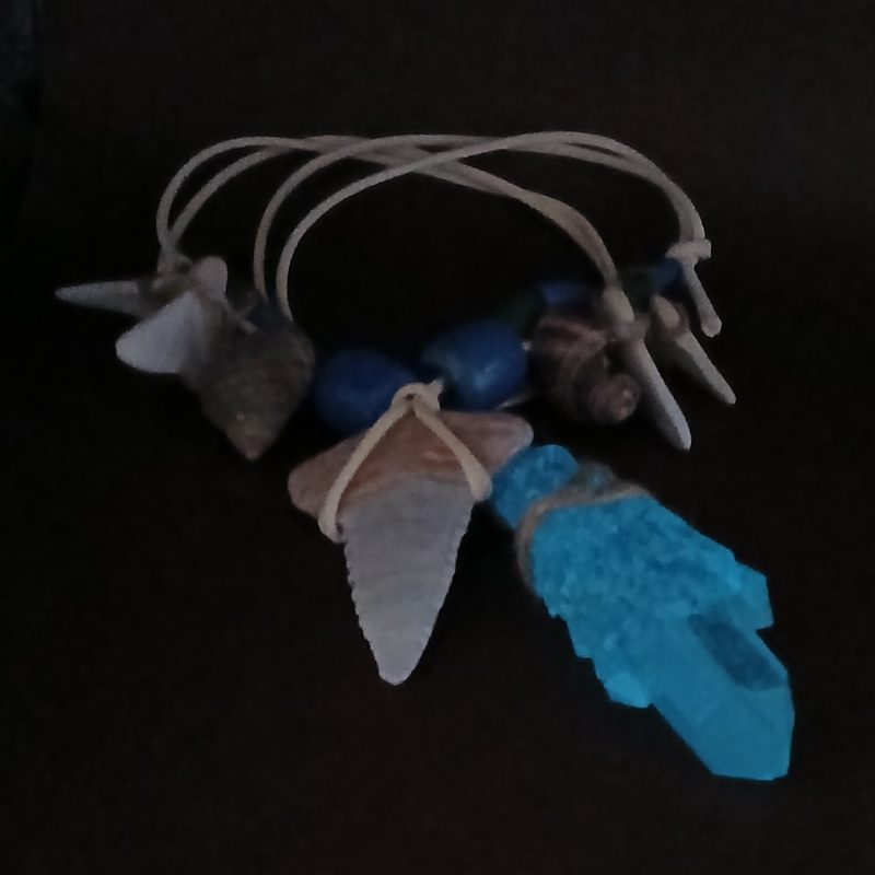 Hunter's Charms - Divemaster | resin, polymer clay pendant | crystal, teeth | LARP, cosplay, theatre