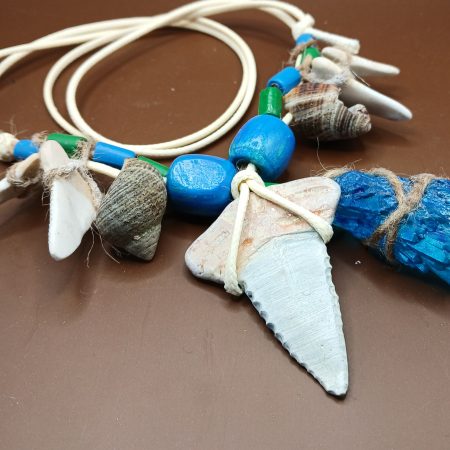 Hunter's Charms - Divemaster | resin, polymer clay pendant | crystal, teeth | LARP, cosplay, theatre