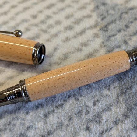 Wooden Omega-style fountain Pen Made from beech wood, with gun metal fittings
