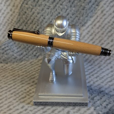 Wooden Omega-style fountain Pen Made from beech wood, with gun metal fittings
