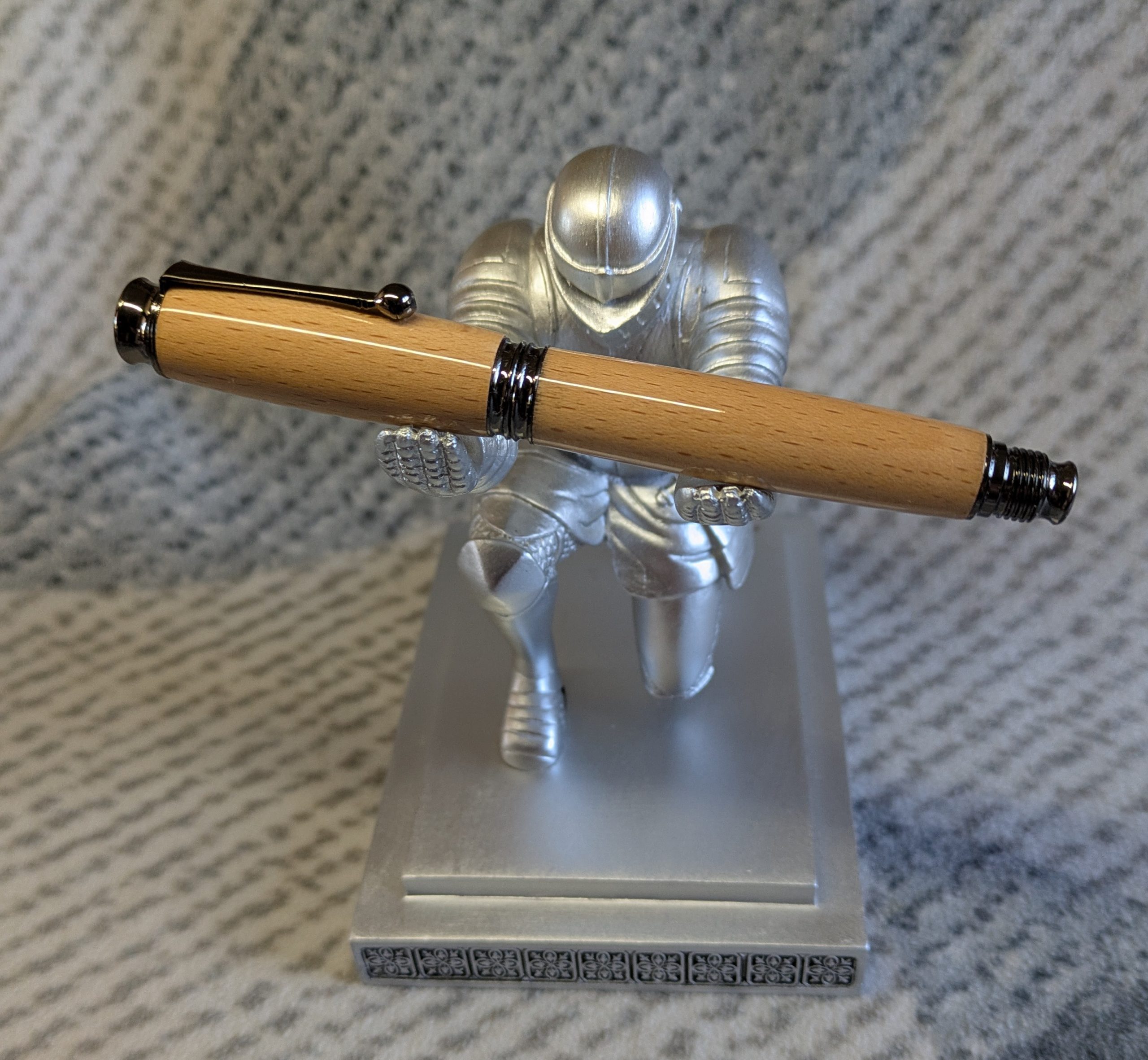 Wooden Omega-style fountain Pen Made from beech wood, with gun metal fittings