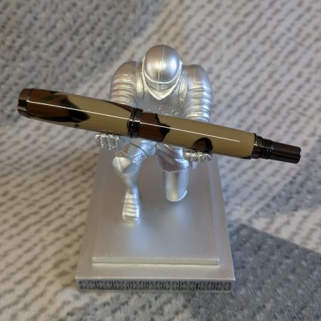 Jr Gentleman-style rollerball pen made from camouflage coloured acrylic with gun metal fitting