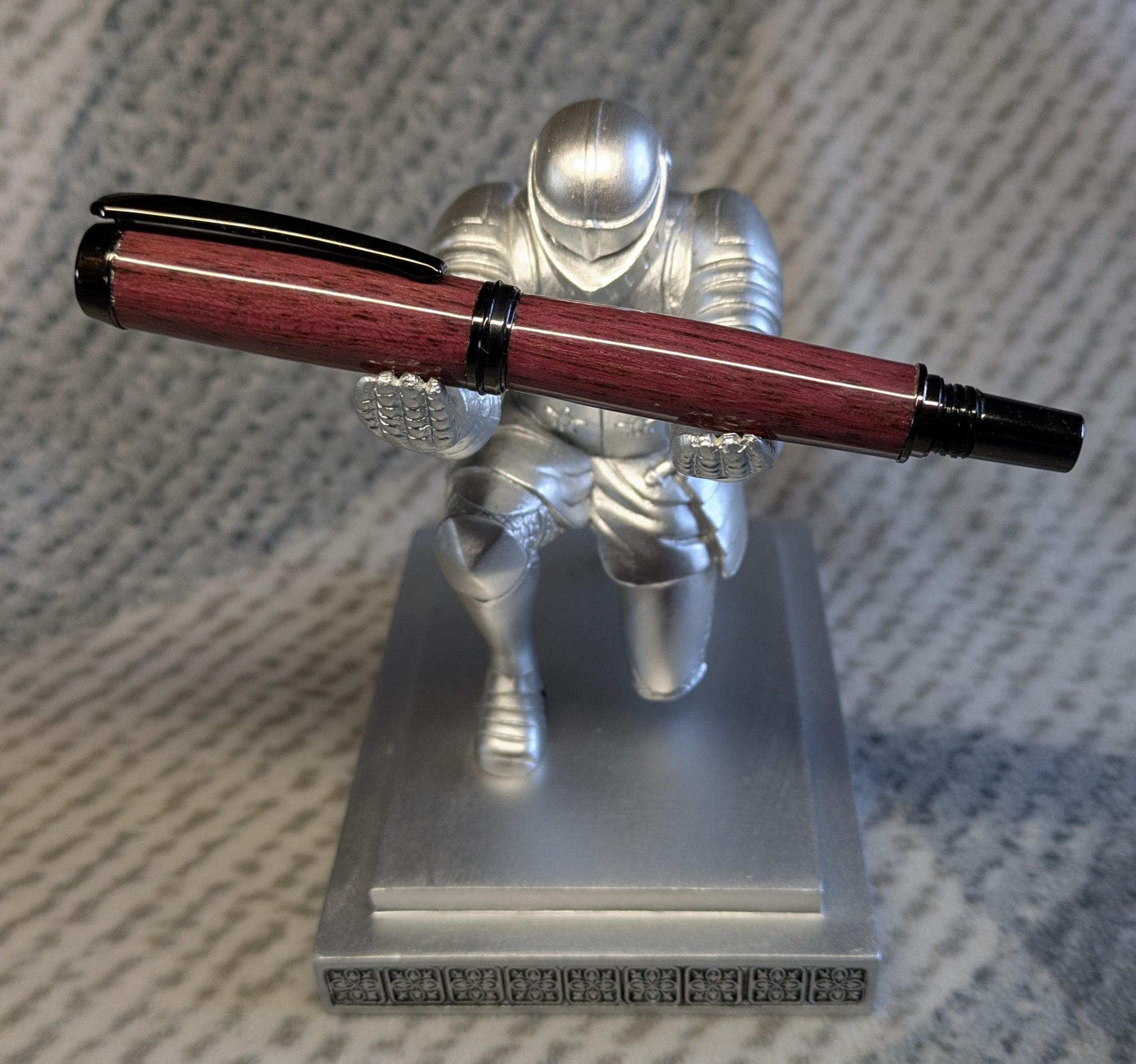 Hand turned Jr-Gentlemen style fountain pen made in Purple heart wood with gun metal fittings