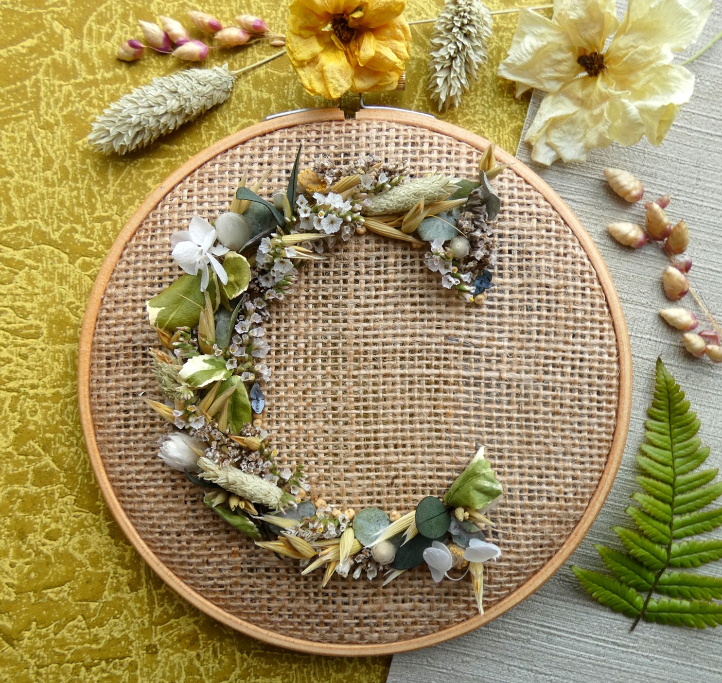 Handmade flower letter using real dried flowers and flora - choose the letters and colours
