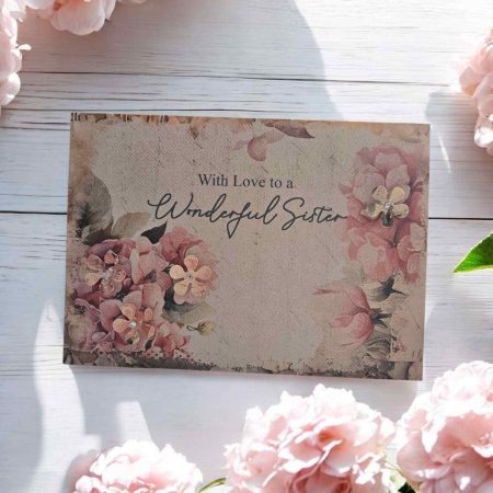 Personalised Card - A5 Full Image Card-Pink Hydrangea