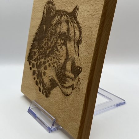Cheetah Engraved on Beech, Wall Hanging