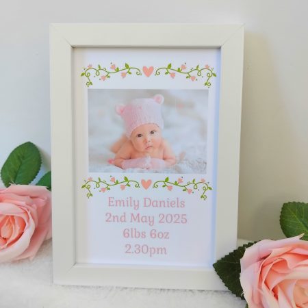 Personalised New Baby Frame, Birth Announcement Frame, New Parent Gift, Nursery Decor