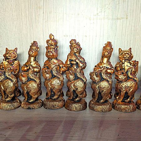 Cats themed Chess set, made to order in your choice of colour finishes