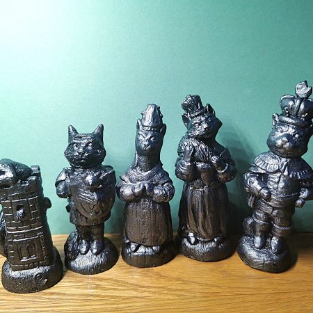 Cats themed Chess set, made to order in your choice of colour finishes