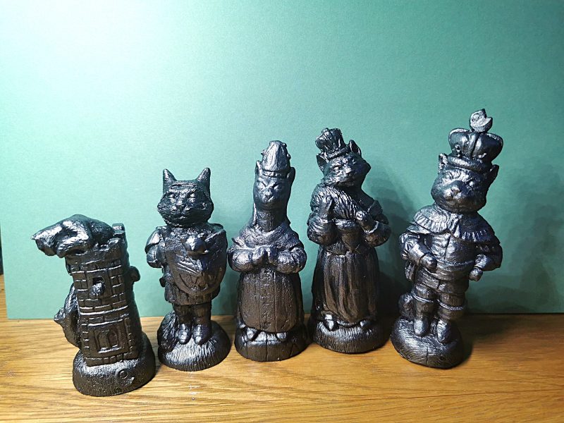 Cats themed Chess set, made to order in your choice of colour finishes
