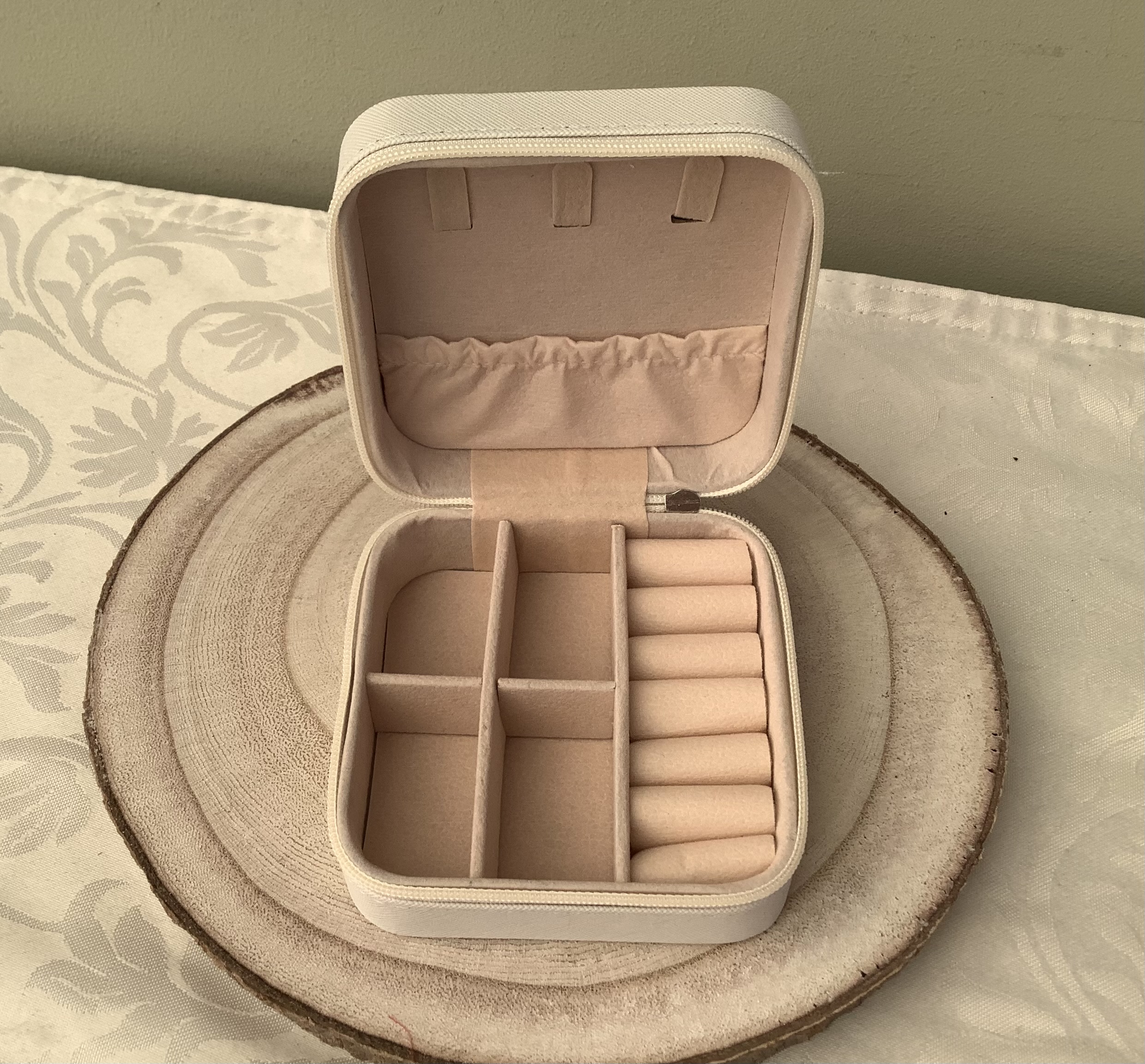 Travel Jewellery Case with Letter L and Floral Decoupage