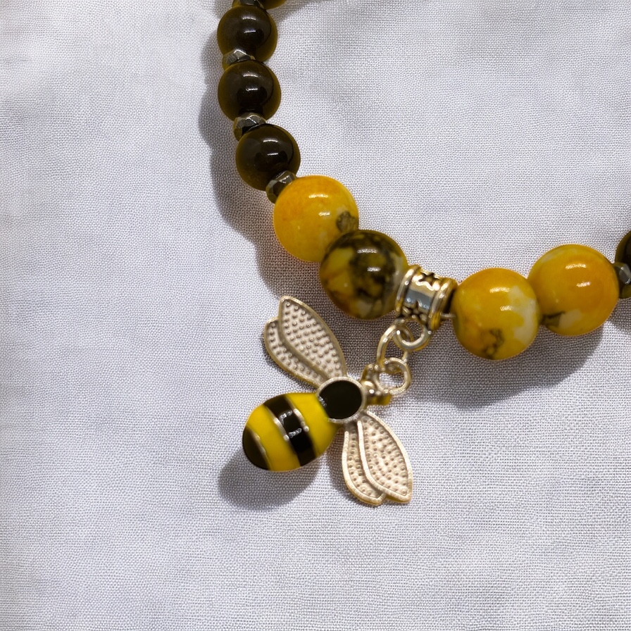 Bee Charm Beaded Bracelet - Image 2