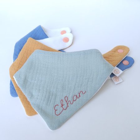 Handmade Baby Dribble Bibs | Set Of 3 | Personalised | 5 different colours