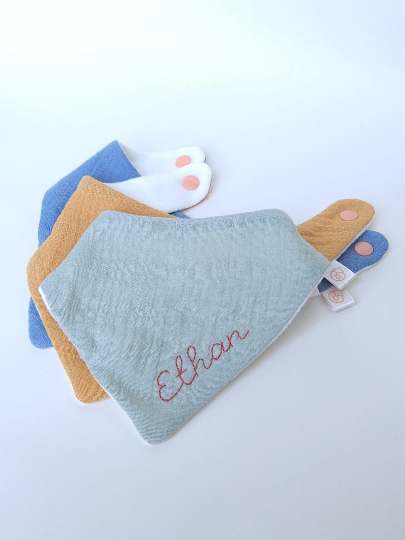 Handmade Baby Dribble Bibs | Set Of 3 | Personalised | 5 different colours