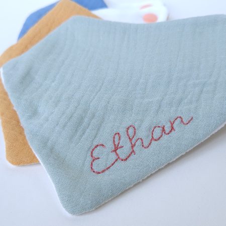 Handmade Baby Dribble Bibs | Set Of 3 | Personalised | 5 different colours