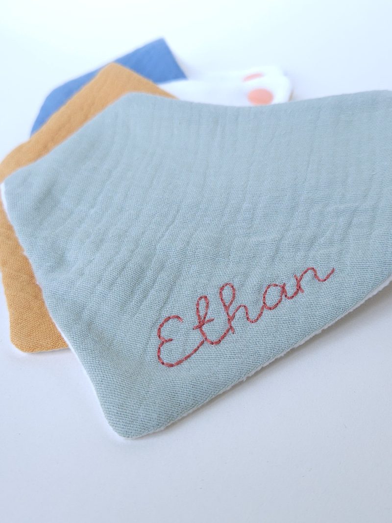 Handmade Baby Dribble Bibs | Set Of 3 | Personalised | 5 different colours