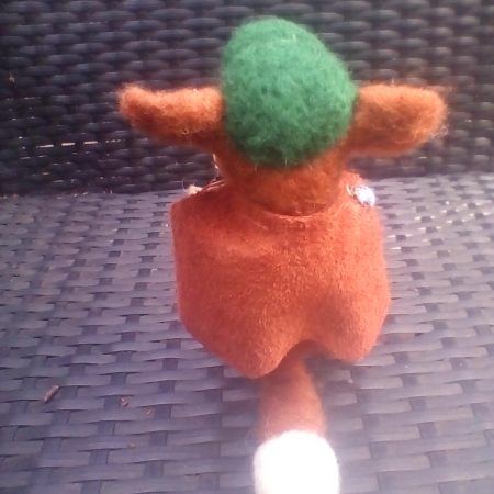 needle felted mr fox with his little cape and hat