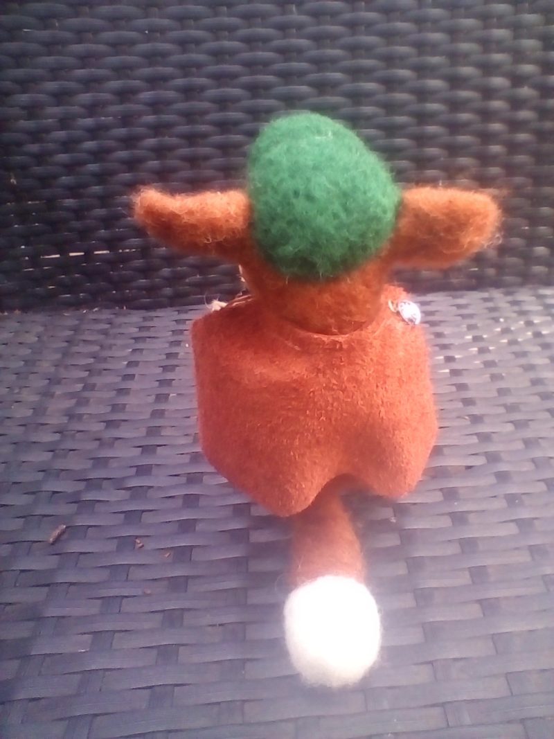 needle felted mr fox with his little cape and hat