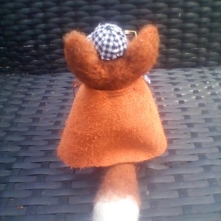 mini Mr sherlock fox in his cap and cloak