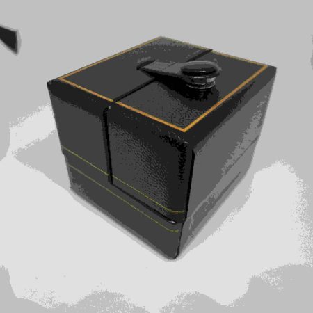 Ring Box Vintage, Antique Style Double Door, Press Stud Fastening, Gold Detailing on the Box.