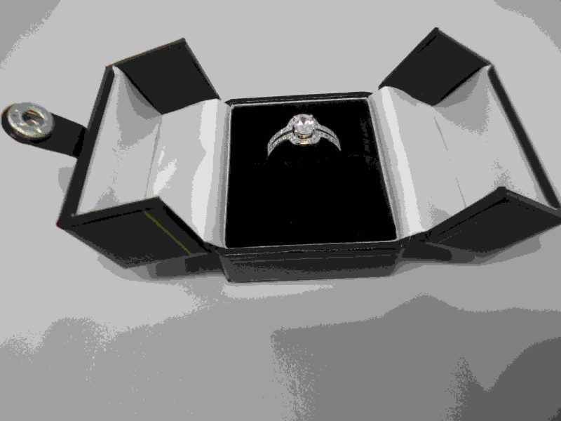 Ring Box Vintage, Antique Style Double Door, Press Stud Fastening, Gold Detailing on the Box.