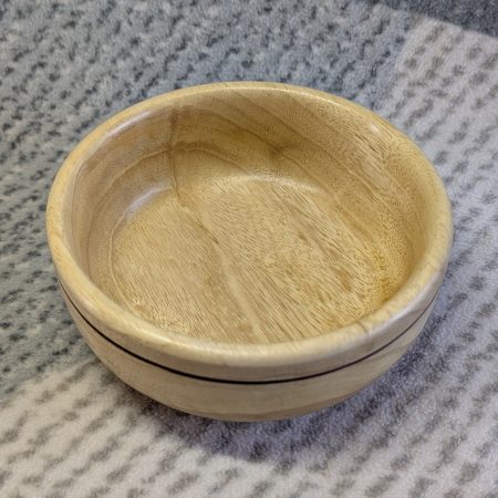 Small wood bowl made from Idigbo with an accent ring