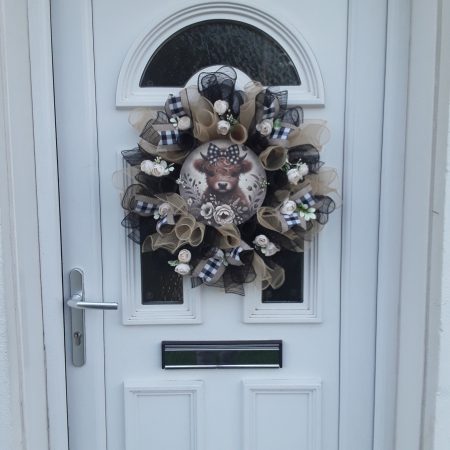 Highland Cow Door Wreath, Highland Cow Wall Decor, Highland Cow Decoration