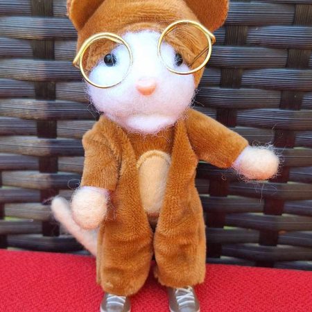 beautiful little needle felted mouse key ring or hanging display