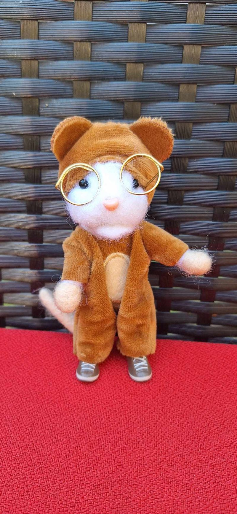 beautiful little needle felted mouse key ring or hanging display
