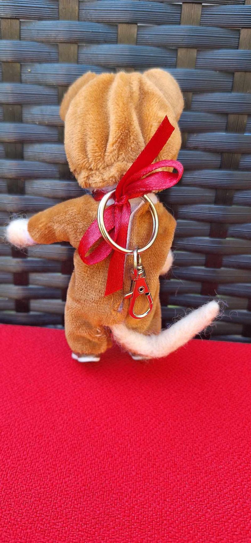 beautiful little needle felted mouse key ring or hanging display