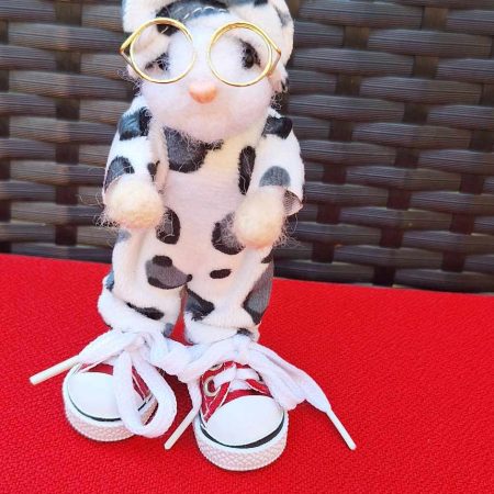 beautiful little needle felted mouse key ring or hanging display