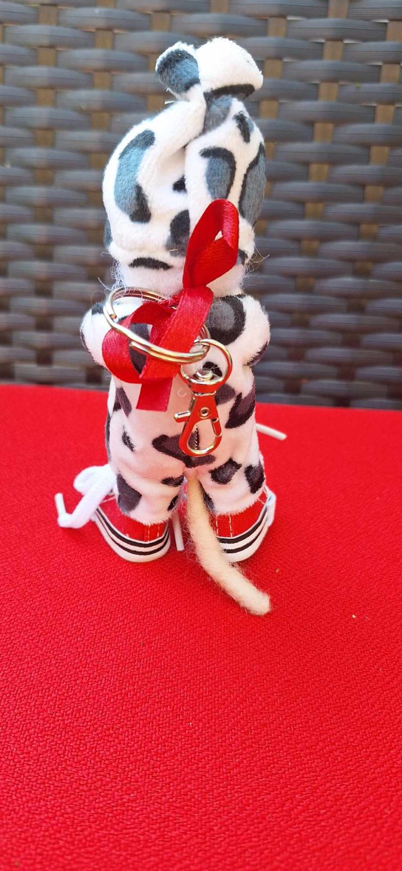 beautiful little needle felted mouse key ring or hanging display