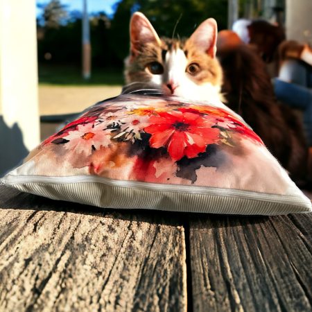 Charming Ginger Kittens in French Velvet Reversible Handmade Cushions